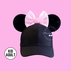 Mickey Ears Hat, Mickey Ears Baseball Hat, Minnie Ears Hat with Bow, Mickey Ears Baseball Cap, Mouse Ears  Adults and Kids, Minnie Ears Hat