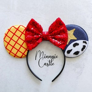 Woody Mouse Ears, Toy Cowboy Ears, Mickey ears, Minnie ears, Mouse Ears Headband for Adults and Kids, Characters Ears, Cowboy Cosplay Ears