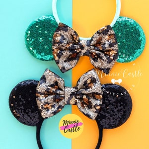Safari Mouse Ears, Mickey Ears, Minnie ears, Cheetah Bow Mouse Ears, Mickey Ears, Mouse Ears Headband, Leopard Mickey Ears, Mickey Ears