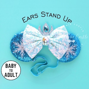 Queen Ice Mickey Ears, Baby Minnie Ears, Toddler Minnie Ears, Princess Ears, Minnie Ears, Mickey Ears, Mouse Ears with Elastic Headband