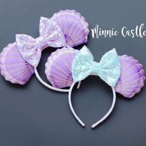 Seashells Mermaid Ears, Mickey ears, Mermaid Mickey ears, Minnie Ears, Scale Mickey Ears, Under the Sea Mermaid ears, Minnie ears