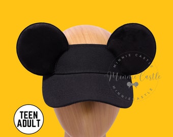 Mickey Visor, Mickey Ears, Boy Mickey Ears Visor, Men Mickey Ears Hat, Black Mickey Visor without Bow, Mouse Ears Visor, Minnie Ears Hat