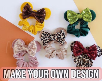 Minnie ears Scrunchie, Mickey Ears Scrunchies, Mickey Scrunchies, Mouse Ears Scrunchie, Mouse Ears Scrunchies, Custom Color Ears