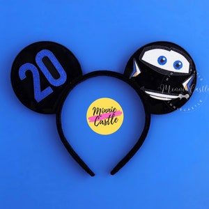 Oreilles de souris de voiture de course, oreilles de Mickey, oreilles de Minnie sans noeud pour garçon et homme, serre-tête avec oreilles de personnages