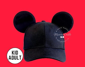 Mickey Ears Hat, Mickey Ears Baseball Cap, Mouse Ears for Adults and Kids, Boy Mickey Ears Baseball Hat, Minnie Ears Hat, Men Mouse Ears Hat