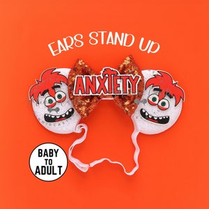 Anxiety Emotion Ears, Mickey Ears, Adult Minnie Ears, Inside and Out, Baby Toddler & Kid Mouse Ears, Adjustable Elastic Comfortable Headband