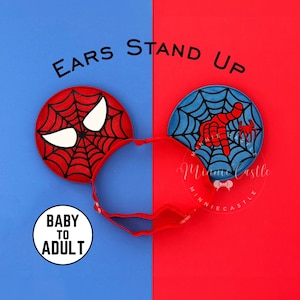 Spider Mickey Ears, Mickey Ears, Minnie Ears, Super hero Mouse Ears, Boy Mickey Ears, Toddler Mouse Ears Elastic Band, Mickey Ears