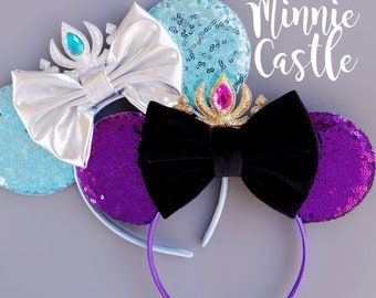 Anna Queen Mouse ears Ears, Mickey Ears, Princess Crown Ears, Minnie Ears, Mouse Ears Headband for Kids & Adults, Characters Ears