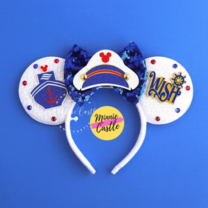 Mickey Cruise Ears, Cruise Mickey Ears, Mickey Ears, Wish Cruise Mouse ears, Minnie Ears, Magic Cruise Mouse ears Headband, Nautical ears,