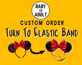 Orecchie di Topolino, Orecchie di Topolino personalizzate, Orecchie di Minnie ADULTE, Orecchie di Topolino da donna, Orecchie di Topolino con fascia elastica regolabile -Solo orecchie SEQUIN-