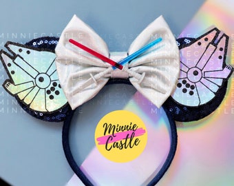 Falcon Mickey ears, Mickey ears, lightsaber ears, Minnie ears, Mouse ears headband for adults kids, Movie Characters ears, Mickey Ears