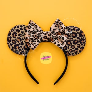 Leopard Mouse Ears, Cheetah Mickey Ears, Animal Kingdom Minnie Ears, Safari Adventure Tour Headband, Velvet Animal Print Ears for Kids & Adu