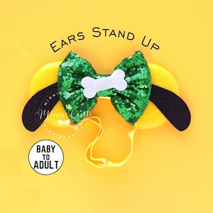 Plut Mickey Ears, Minnie Ears, Toddler Mouse Ears, Mickey Ears, Plut ears with Adjustable Elastic headband, Pluto Ears, kids Adults