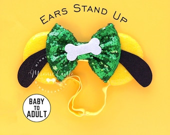 Plut Mickey Ears, Minnie Ears, Toddler Mouse Ears, Mickey Ears, Plut ears with Adjustable Elastic headband, Pluto Ears, kids Adults