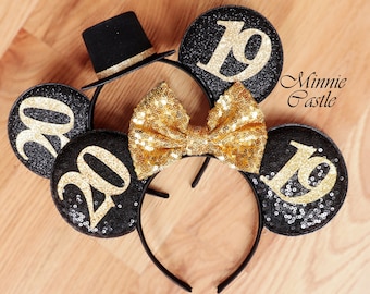 New Years Eve Party Minnie mouse ears headband, 2020 New years eve Disney Mickey ears,Men & Women 2020 New years Disney ears headband