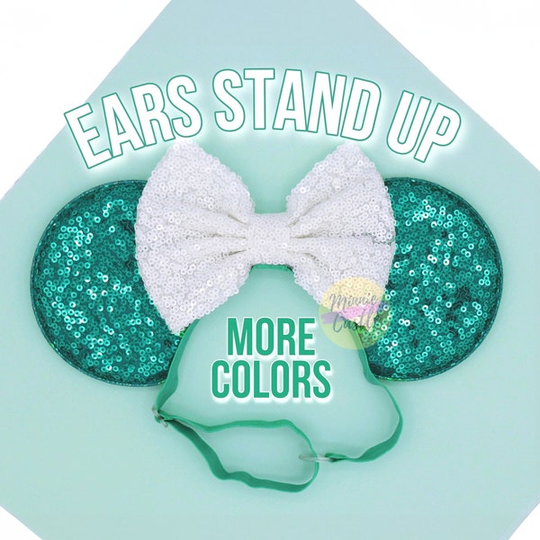 Minnie ears, Women adult Minnie Ears, Mouse  ears elastic headband, Mickey Ears, Mickey ears with stretch band, No headache headband