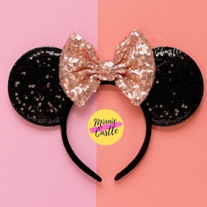 Rose Gold Mickey Ears, Mickey Ears, Minnie Ears, Rose Gold Mouse Ears, Mouse Ears Headband, Rose Gold Black Ears, Mickey Ears, Mickey Ears