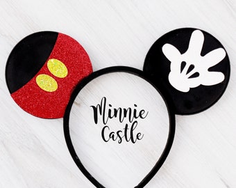 Boy Mickey ears, Mickey Ears, Men Mouse ears , Mickey Hand and Pants Mouse Ears, Minnie Ears, Mouse Ears Headband, Birthday Ears