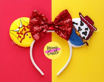 Jessie Mouse Ears Headband | Western Cowboy Girl Toy Box Costume | Theme Park Costume Accessory Kids Adults