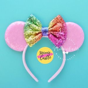Rainbow Mickey Ears, Mickey Ears, Minnie Ears, Pink Mouse Ears, Mouse Ears Headband, Pastel Mickey Ears, Mickey Ears, Pastel Mouse headband
