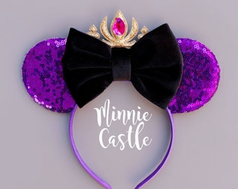 Anna Mouse Ears, Sequin Princess Crown Mickey Headband by Minnie Castle