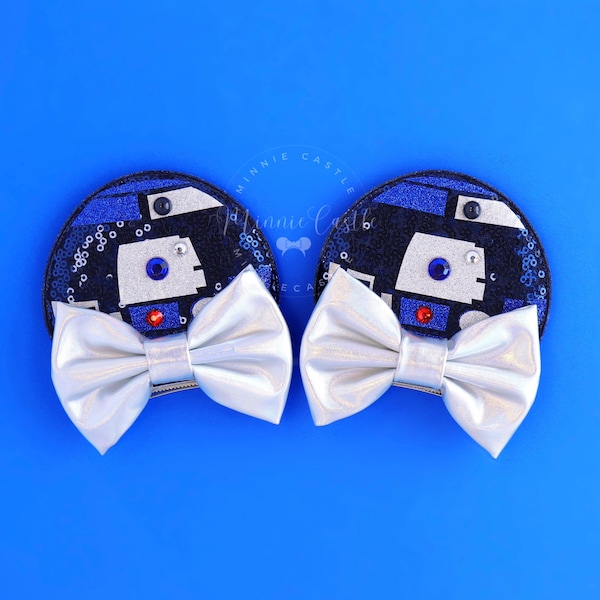 R2d22 Robot Ears, Mickey Ears Hair Clips, Mickey Ears, Mickey Ears, Blue Robot Mickey ears, S War Mouse Ears, Minnie Ears, Mouse Hair Clips