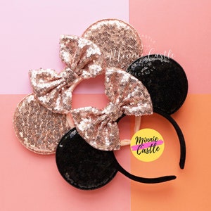 Rose Gold Mouse Ears, Mickey Ears, Minnie Ears, Rose Gold Mouse Ears, Mouse Ears Headband, Rose Gold Ears, Mickey Ears, Characters Ears