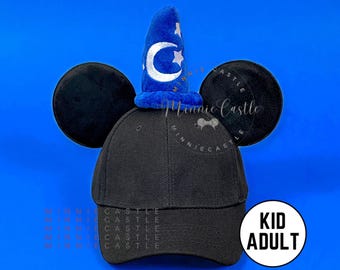 Trollkarlen Musse Pigg-hatt, musöron-keps för pojkar och män av Minnie Castle - Anpassad färg, utan rosett