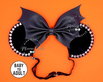Goth Fladdermus Musse Öron Elastiskt Pannband: Spetsiga Halloween Mimmi Öron
