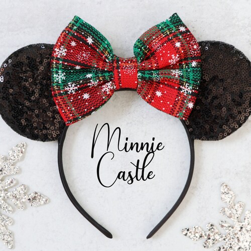 Christmas Minnie ears, Christmas ears, Christmas Mickey ears, Winter Minnie ears, Christmas Disney ears, holiday ears, Minnie ears