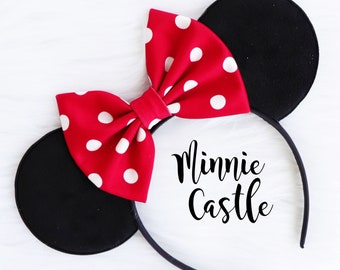 Uszy Myszki Miki, Uszy Myszki w Czerwone Białe Kropki, Uszy Myszki Minnie, Klasyczne Uszy Myszki, Uszy w Czerwone Białe Kropki, Opaska na Głowę z Uszkami Myszki, Uszy Myszki Miki