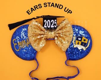 Mouse Ears Class of 2026 Graduation Cap Elastic Headband Mickey Minnie Style for All Ages
