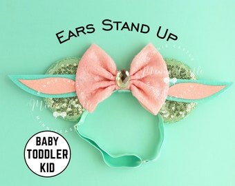 Baby Alien Mouse Ears, S Wars Mickey ear, Minnie Ear with adjustable Elastic headband for Adults and Kids, Birthday Gift for Girls