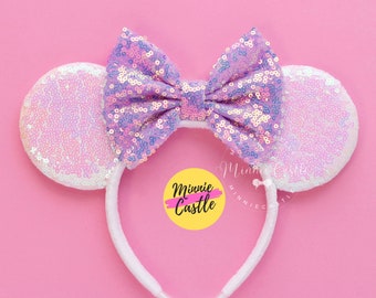 Iridescent Mickey Ears, Mickey Ears, Minnie Ears, Pastel Mouse Ears, Minnie Ears, Mouse Ears Headband, Sequin Mickey Ears, Mickey Ears