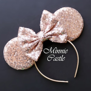 Rose gold Mouse Ears, Mickey ears, Minnie ears, Sequin Ears, Mouse Ears Headband, Rose gold Mickey Ears, Sequin Mouse Ears, Mickey Ears