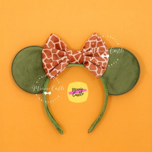 Mickey Giraffe Ears,  Mickey Ear, Safari Mouse Ears, Minnie Ears, Animal Kingdom Mouse Ears, Animal Print Headband for Adults and Kids