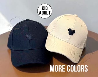Unisex Musse Pigg-keps, Pappahatt med minimalistiska musöron, Matchande Mimmi-hatt för barn och vuxna, Mössa i specialfärg för pojkar och män
