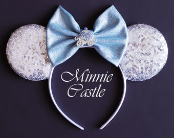 Princess Cinderell Mouse Ears, Mickey ears, Sequin Minnie Ears with Carriage Rhinestones, Mickey headband for Kids & Adults, Characters ears