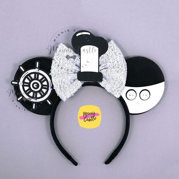 Steamboat Mouse Ears, Mickey Ears, Minnie Headband for Kids & Adults, Characters Ears, Family trip Gift