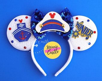 Cruise Mickey Ears: Sequin Nautical Mouse Ears Headband by Minnie Castle