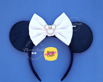 Oreilles de Mickey, oreilles de Mickey bleu marine, oreilles de Minnie, oreilles de souris en velours, oreilles de Mickey Minnie Charm, oreilles de Mickey, serre-tête oreilles de souris, oreilles de Mickey