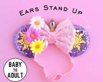 Rapunz Ears, Tangle Mickey Ears, Baby Toddlers Minnie Ears, Princess Ears, Minnie Ears, Princess Mouse Ears Elastic Headband