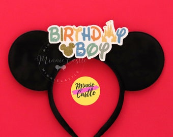 Verjaardag jongen oren, verjaardag Mickey oren, jongen mannen muis oren, verjaardag oren, Mickey hoofd muis oren, Minnie oren, muis oren hoofdband