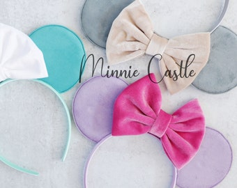 Minnie mouse ears, Minnie ears, Velvet Minnie mouse Disney ears headband, Minnie mouse ear headband, velvet Disney ears, Mickey mouse ears