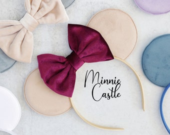 Minnie mouse ears, Minnie ears, Velvet Minnie mouse Disney ears headband, Burgundy,mouse ear headband, velvet Disney ears, Mickey mouse ears
