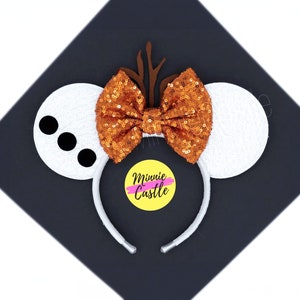 Snowman Mickey Ears,  Minnie Ears, Ollaf  Mouse Ears, Character Headband for Adult and Kids, Girl Costume Mickey Ear, Birthday Gift