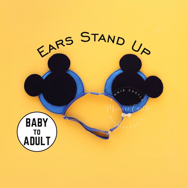 Mickey Ears, Baby Boy Mouse Ears, Toddler Mickey Ears, Boy Mouse Ears, Mickey Ears, Minnie Ears, Mouse Ears with Elastic Headband