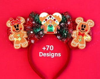 Christmas Mickey Ears, Christmas Minnie Ears,  Gingerbread Mickey Ears, Christmas Ears, Minnie Ears, Mickey Ears, Holiday Mouse Ears