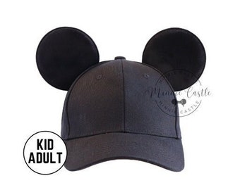 Mickey Ears Baseball Cap, Mickey Ears Hat, Boy Mickey Ears Baseball Hat, Men Mickey Ears Cap, Minnie Ears Hat, Men Mouse Ears Hat