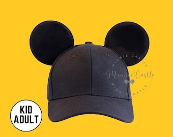 Mickey Ears Hat, Mickey Ears Baseball Cap, Mouse Ears for Adults and Kids, Boy Mickey Ears Baseball Hat, Minnie Ears Hat, Mouse Ear Hat